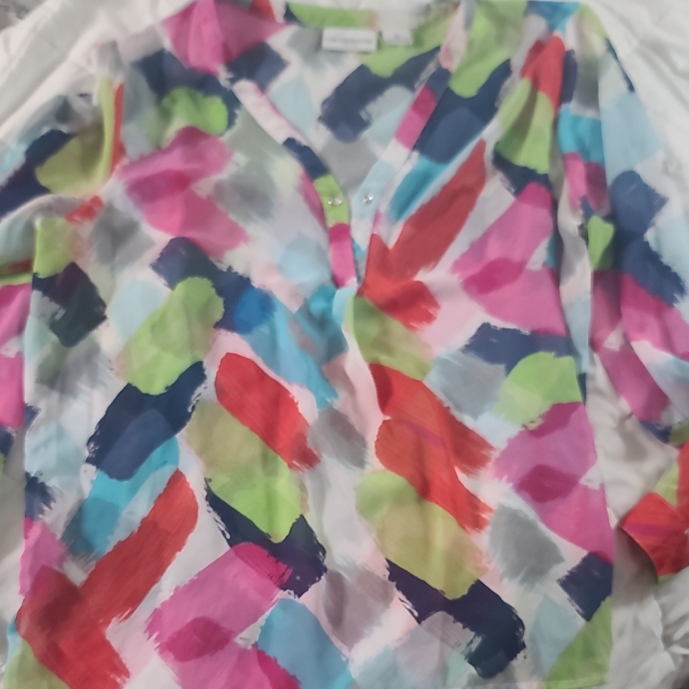 Liz Claiborne Colorful Brushstroke Blouse